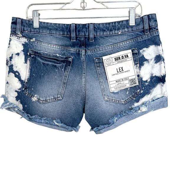 Ser.o.ya Lex Jean Shorts Mid Rise Fitted Olympia Bleached NWT Size 30 - Picture 2 of 8